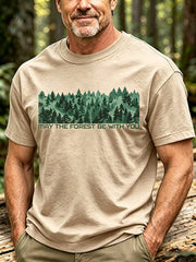 Men's May The Forest Be With You Print T-shirt