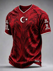 Men's Turkish Football V-Neck T-Shirts