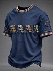 Men's Skeleton Bicycle Short Sleeves T-shirt