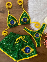 Women's 3-Piece Vacation Bikini Swimsuit Set