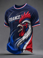 Men's France Print Casual Tee