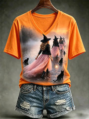Women's Halloween Witch Short-sleeved T-shirt