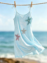 Women's Starfish & Glitter Sea Art Print Cami Mini dress