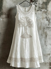 Women's Viking Tree of Life Celtic Print Linen Tank dress