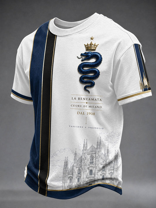 Men's Milan Football Print Short Sleeves T-shirt