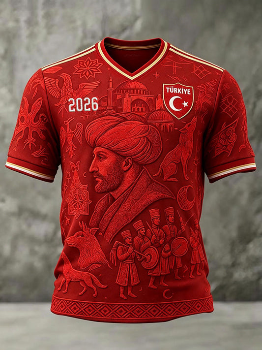 Men's Türkiye Football V-Neck T-Shirts