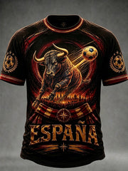 Men's Spain Football Lover Short Sleeves T-shirt