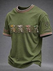 Men's Skeleton Bicycle Short Sleeves T-shirt