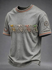 Men's Skeleton Bicycle Short Sleeves T-shirt