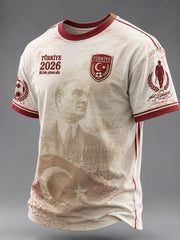 Men's Turkish Football Print Casual T-shirt