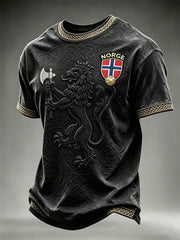 Men's Norway Football Lion Viking Celtic Knot Print short sleeves t-shirt