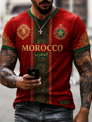 Men's Morocco Printed V-neck T-shirt