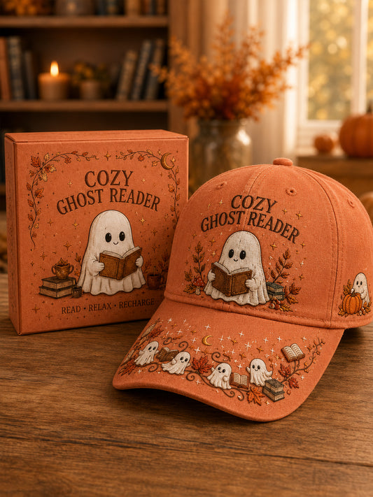 Unisex Vintage Autumn Cute Ghost Art  Print Hat