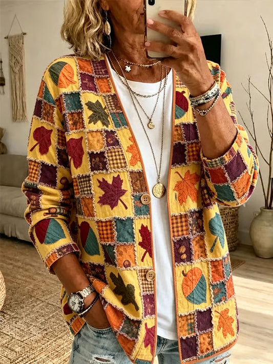 Women's Autumn Patchwork Cardigan