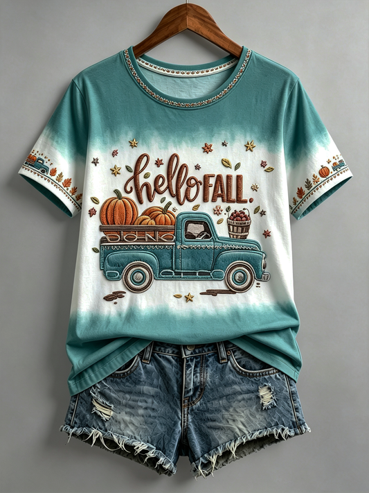 Women's Fall Printed short-sleeved T-shirt