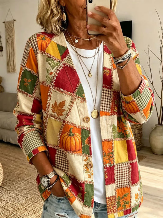 Women's Autumn Patchwork Cardigan