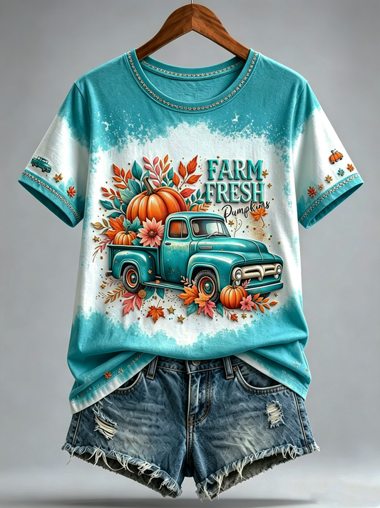 Women's Fall Printed short-sleeved T-shirt