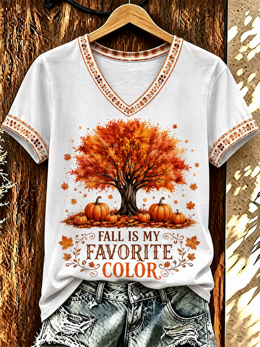 Women's FALL IS MY FAVORITE COLOR short-sleeved T-shirt