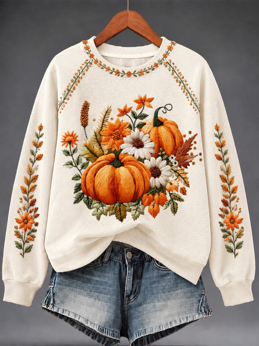 Women's Autumn pumpkin Print Sweatshirt