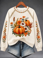 Women's Autumn pumpkin Print Sweatshirt