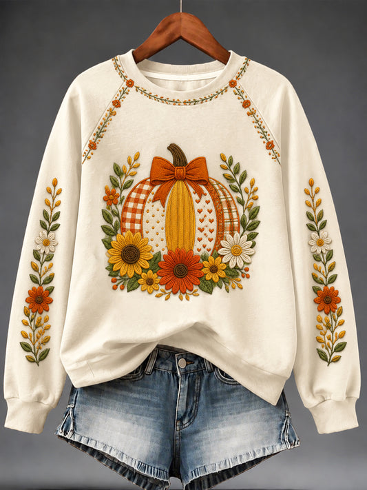 Women's Autumn pumpkin Print Sweatshirt
