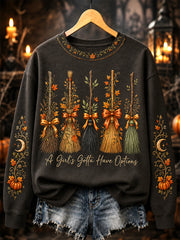 Women's A Girl's Gotta Have Options Print Casual Sweatshirt