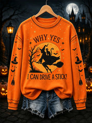 Women's Why Yes Actually I Can Drive A Stick Print Casual Sweatshirt