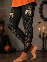 Women's Halloween Witch Print Casual Leggings