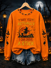 Women's Why Yes Actually I Can Drive A Stick Print Casual Sweatshirt