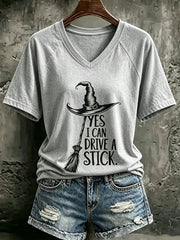Women's Yes I Can Drive A Stick V-neck T-shirt