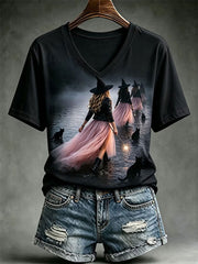 Women's Halloween Witch Short-sleeved T-shirt