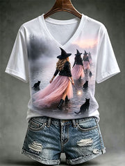 Women's Halloween Witch Short-sleeved T-shirt
